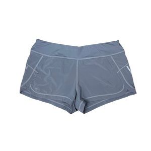 Athleta Pulse‎ Shorts Women's Size Medium Grey  Built-in Brief Lined 3" Inseam